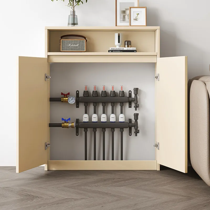 Solid wood water separator shield household bathroom heating pipe cover ugly dust cabinet natural gas pipeline storage cabinet