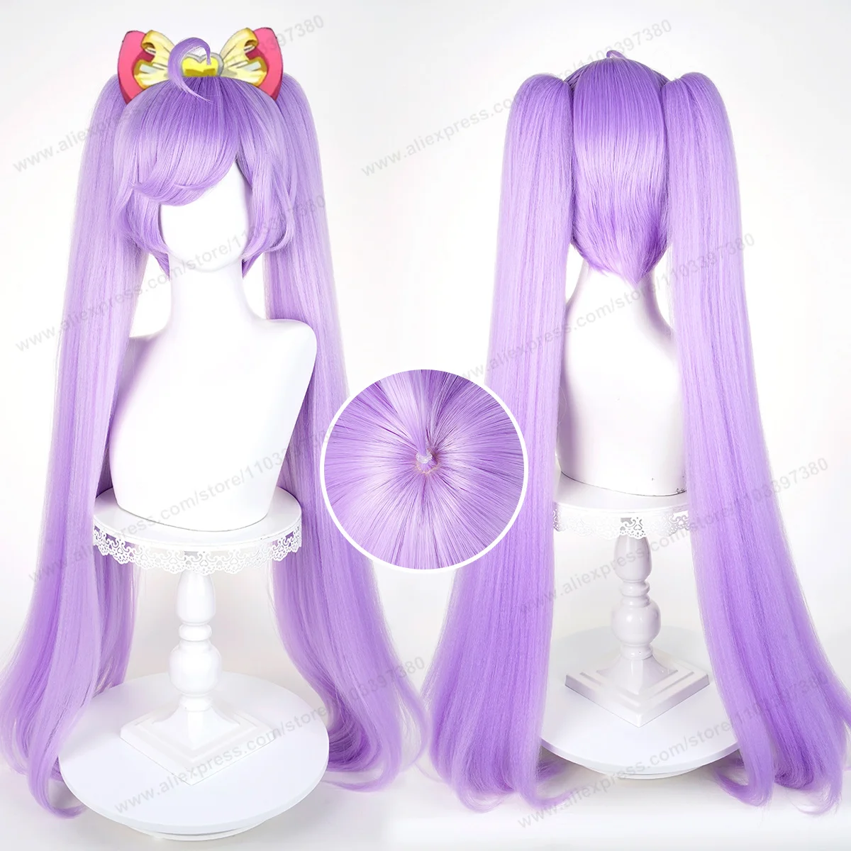 Manaka Laala Cosplay Wig 95cm Long Purple Women Wigs Anime Cosplay Wig Halloween Heat Resistant Puffy Yaki Synthetic Hair