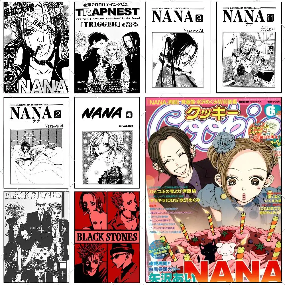 Anime N-N-NANA Whitepaper Poster Hochauflösender Kunstaufkleber Selbstklebende, wasserdichte Heimdekoration
