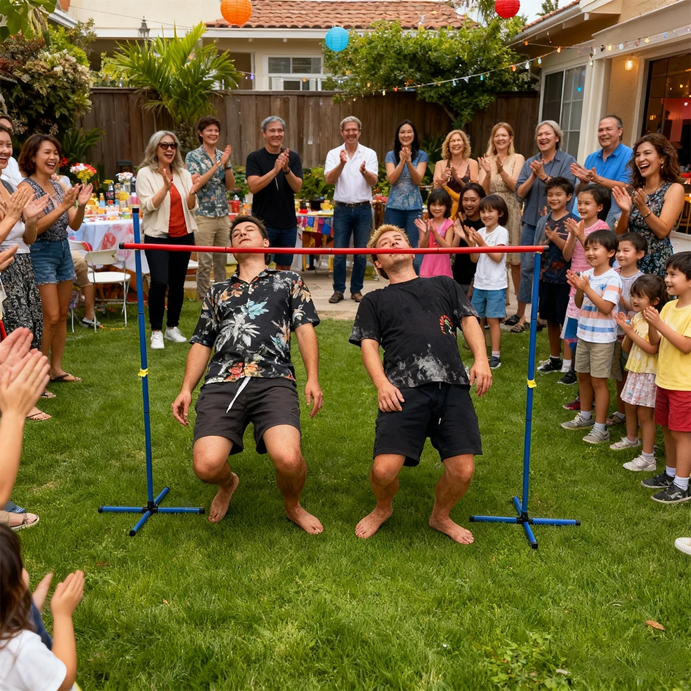 子供用リムボゲームおもちゃ、高さ調節可能なハードルセット、屋 - Party Games No Equipment のレビューと価格