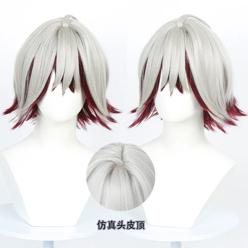 

GACHIAKUTA ガチアクタ Fu Orostor Cosplay Wig Red White Highlight Two-Tone Wig Heat-resistant Fiber Halloween Cosplay Fu Orostor