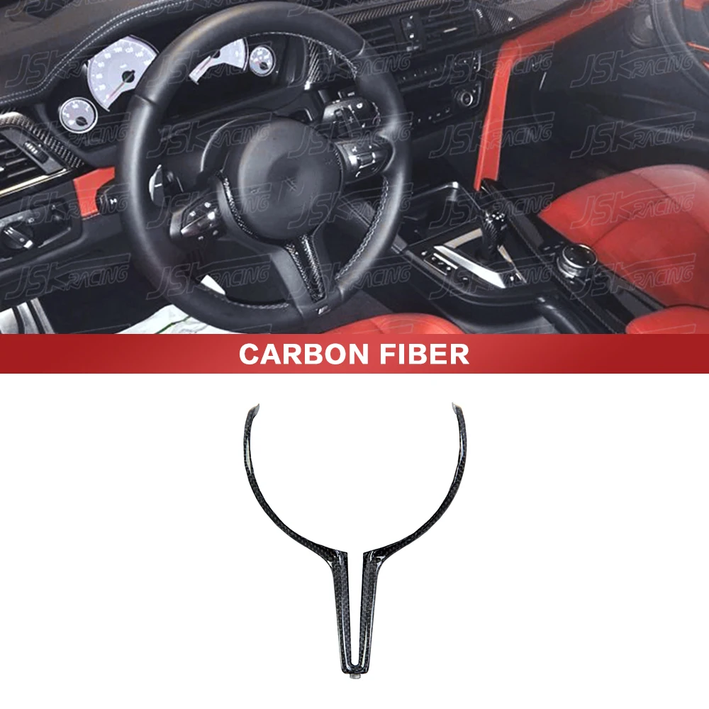 Real Carbon Fiber Steering Wheel Trim For Bmw M3 M4 M5 M6 F80 F82 F83 F10 F12