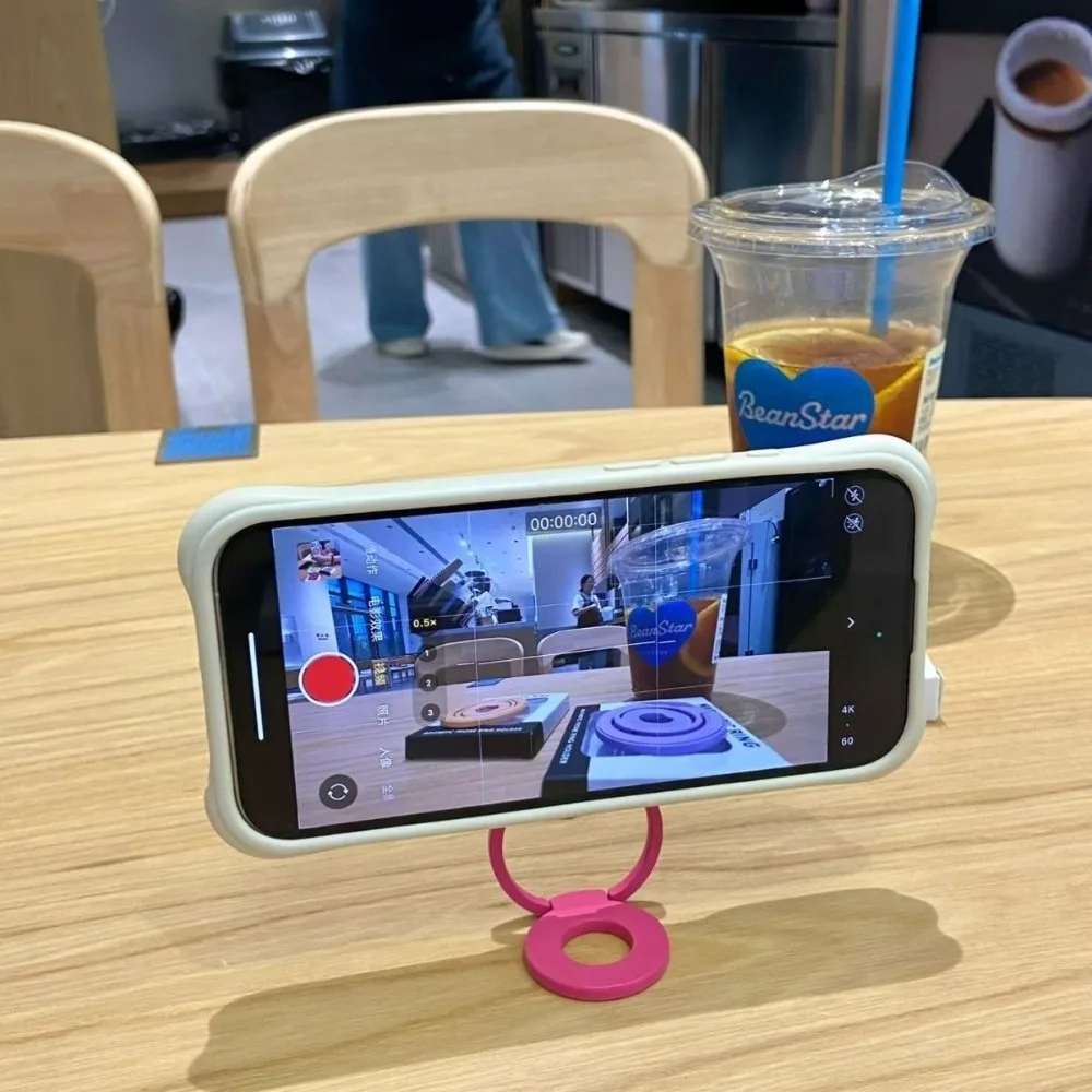 كاندي كولور الهاتف قوس مغناطيسي 360 °   قبضة حامل البنصر الدوارة لحافظة الهاتف ملحقات حامل مغناطيسي مثبتة على السيارة