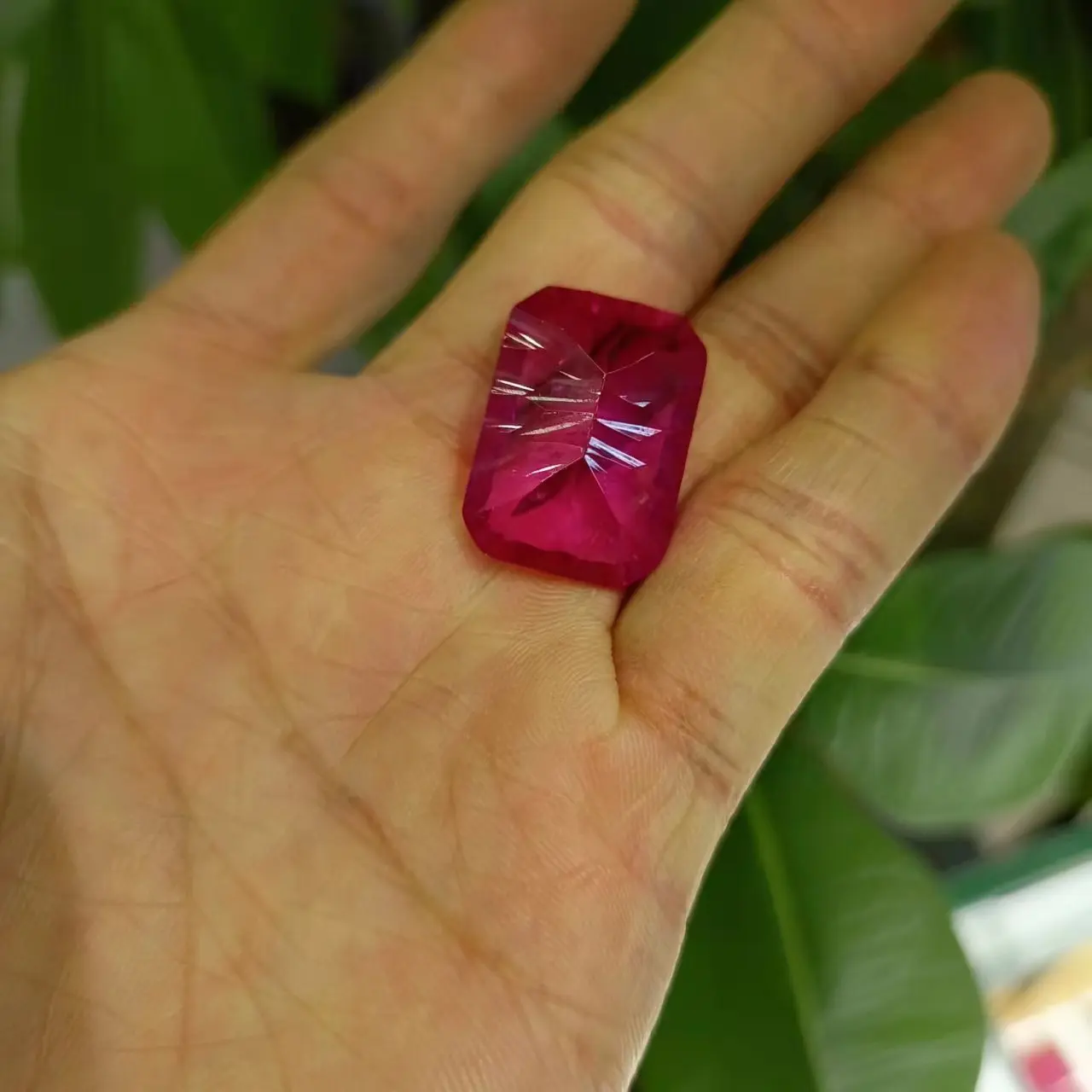 18x25mm Millennium cut lab grown ruby 3# corundum stone gemstone for ring