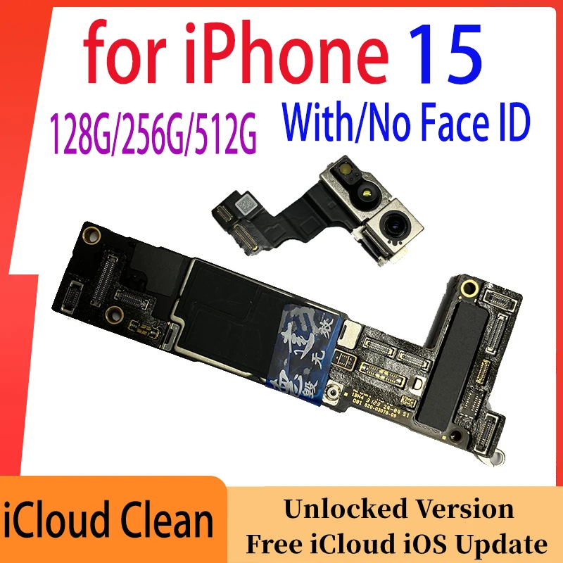 Unlocked Motherboard For iPhone 15 With Face ID 128gb 256gb