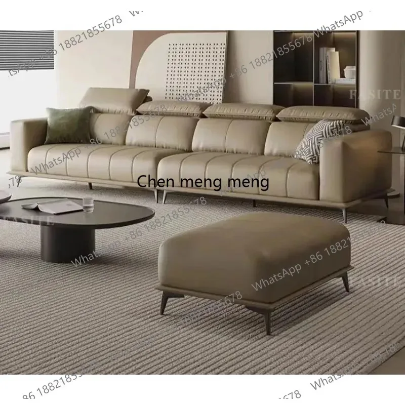 

Modern home living room straight row piano keys sofa combination hair microfiber leather function headrest M178