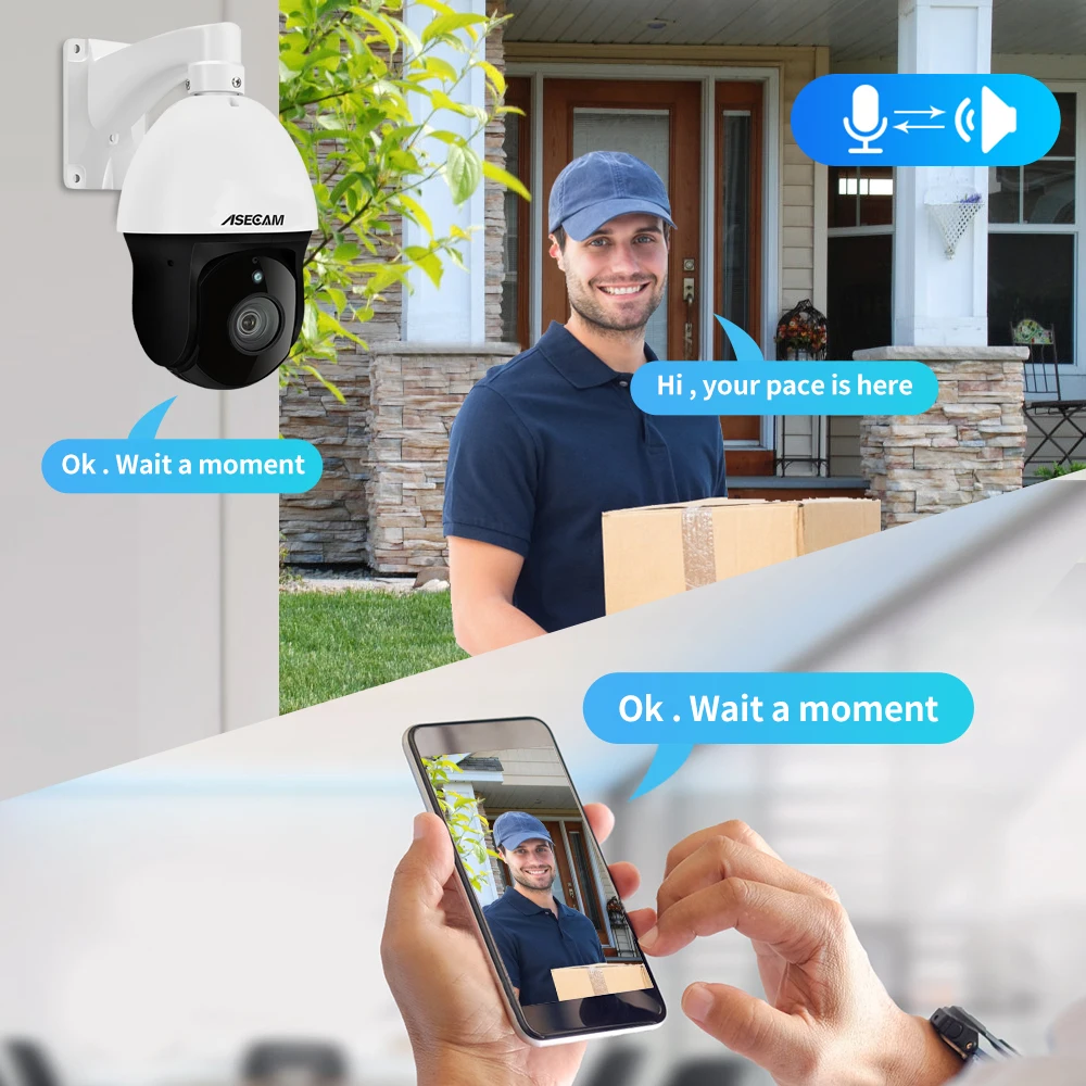 Kamera IP 8MP 4K Luar Ruangan PTZ 30X Zoom Optik CCTV Onvif H.265 Dome POE Deteksi Kendaraan Kamera Keamanan Kompatibel Hikvision