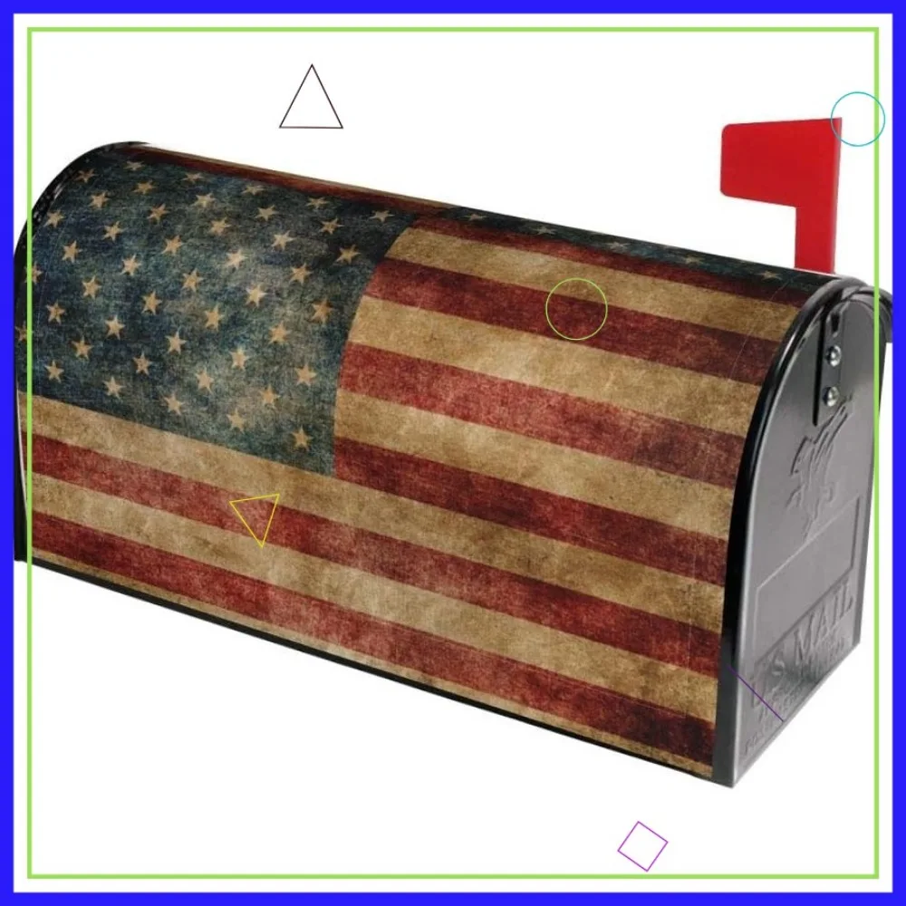 

Magnetic Mailbox Cover Waterproof Retro American Flag Design Large Size 25.5x21 Inches for Garden Yard Decor