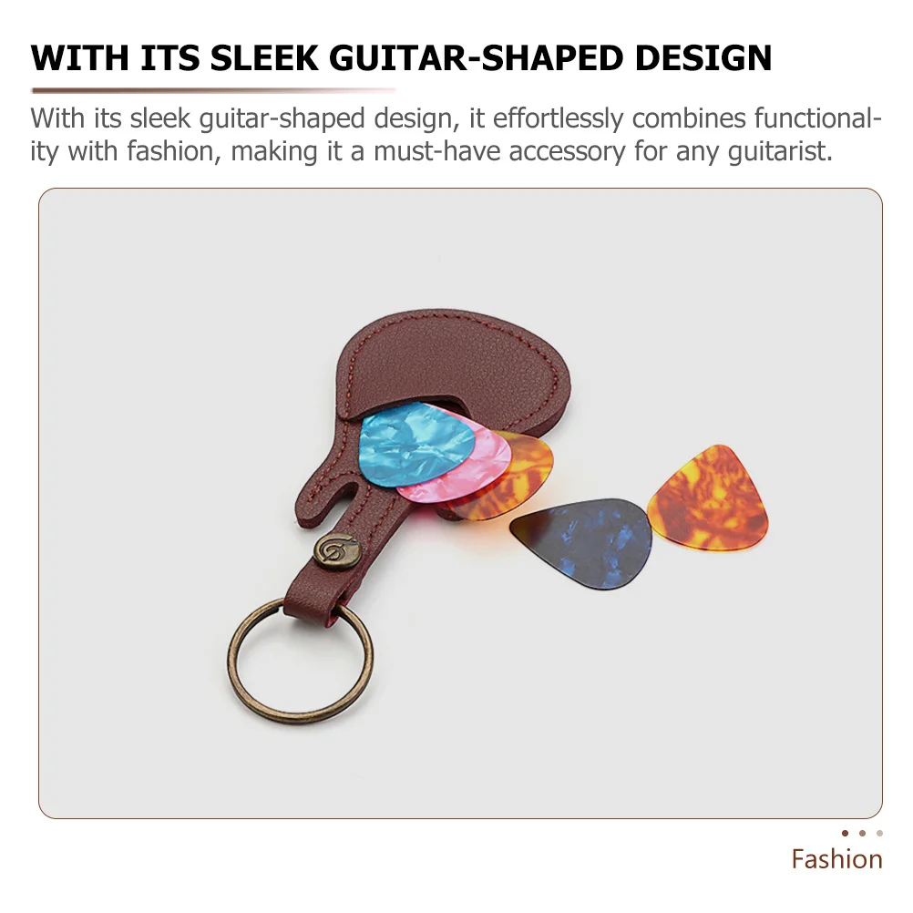 

1Set Guitar Pick Case Trendy Durable Solid Material Guitar Picks Holder Keychain Carry Bag Picks Holder Unique Keychain