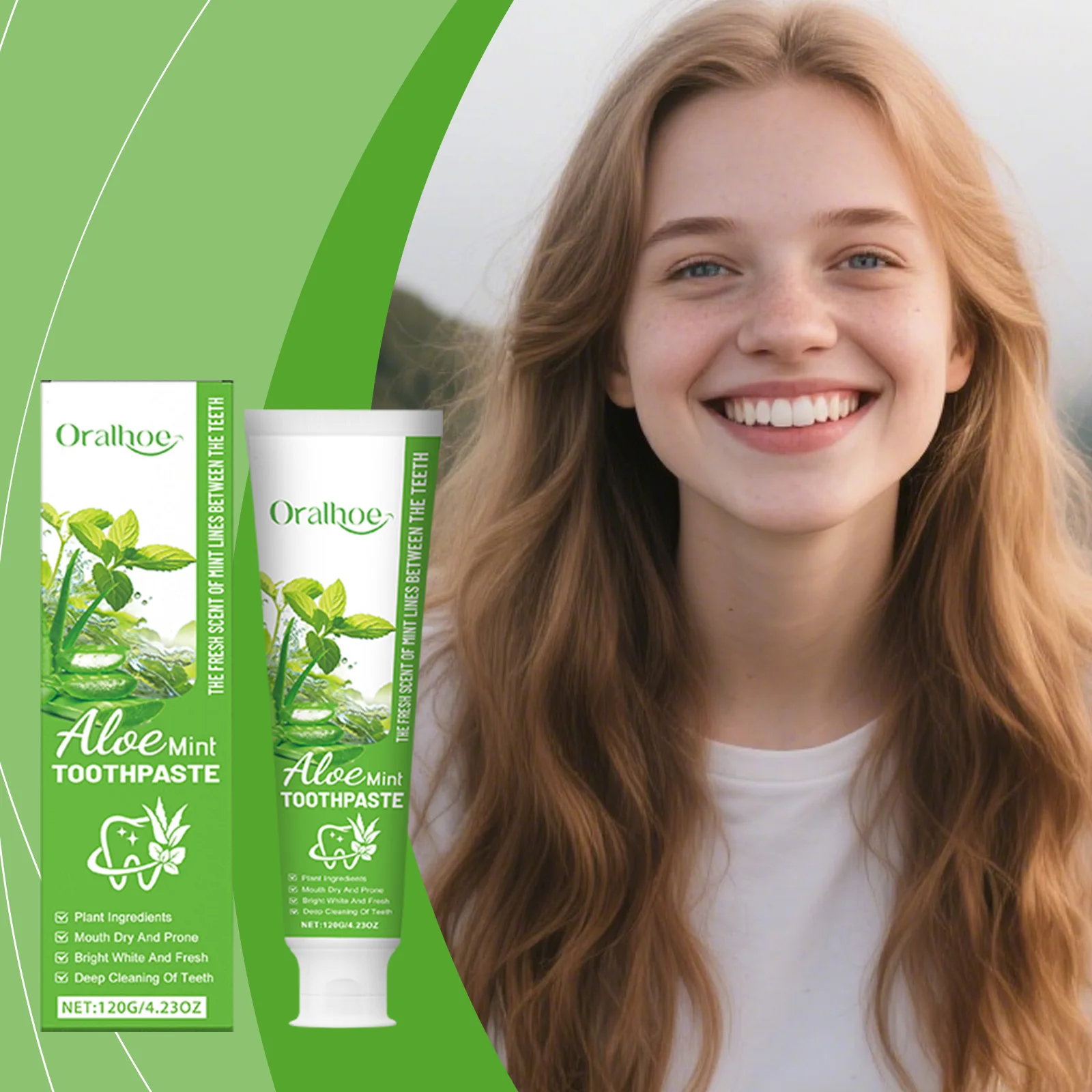 Pasta de dientes blanqueadora de Aloe Vera, elimina las manchas de dientes amarillentas, reparación de cálculo, caries, limpieza suave Oral fresca, pasta de dientes iluminadora