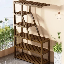 Indoor Solid Wood Plant Shelves Veranda Flowerpot Hanger Patio Originality Plant Shelves Outdoors Garden Furniture Soporte FYPS