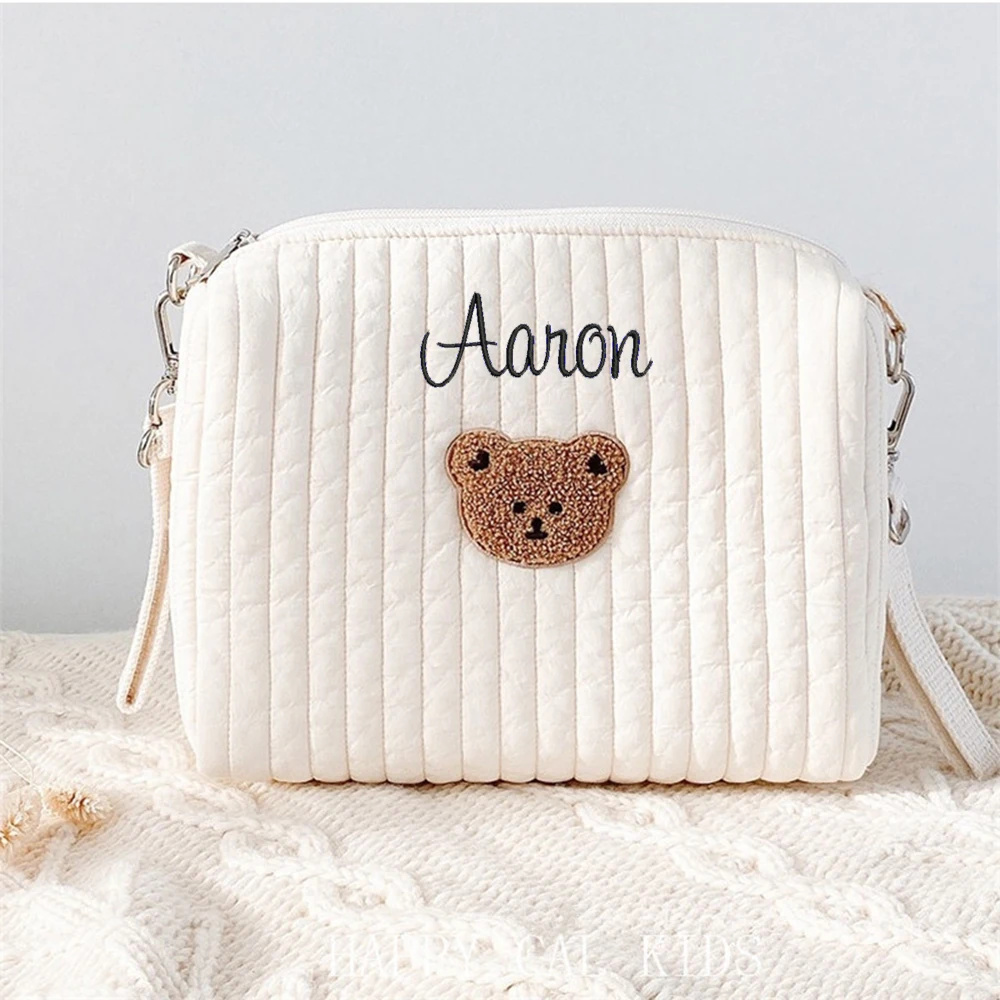 

Baby Carriage Hanging Bag Personalized Name Multifunctional Outdoor Baby Bear Mommy Bag Customized Baby Stroller Storage Bags