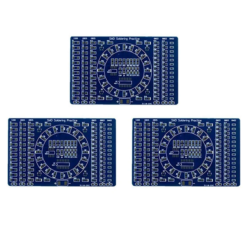 

3X вращающийся светодиод SMD NE555 Плата для практики пайки DIY Kit Fanny Training DIY Kit Электронный модуль печатной платы Костюм