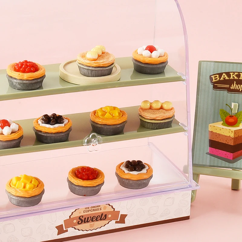 1Set  1:6/1:12 Dollhouse Miniature Fruit Cake Egg Tart Bread Dessert Model Kitchen Food Decor Toy Doll House Accessories