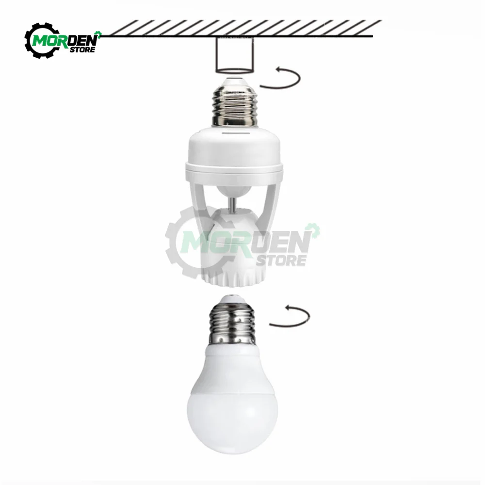 AC100-240V Socket E27 Converter With PIR Motion Sensor LED E27 Lamp Base Intelligent Bulb Switch Light Accessories