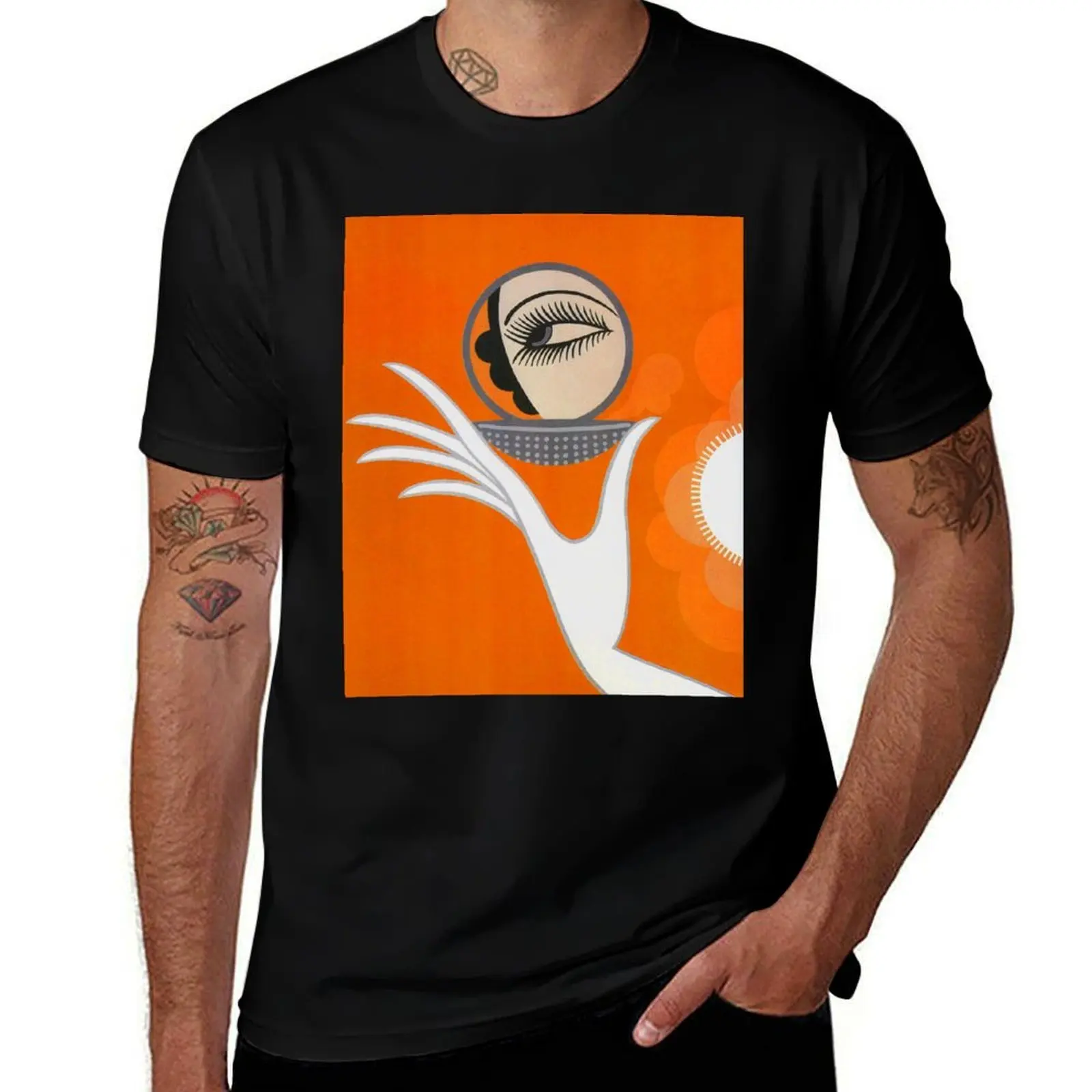 Vintage Art Deco cute makeup fashion art T-Shirt Functional Casual Short Sleeve Tee T-Shirt