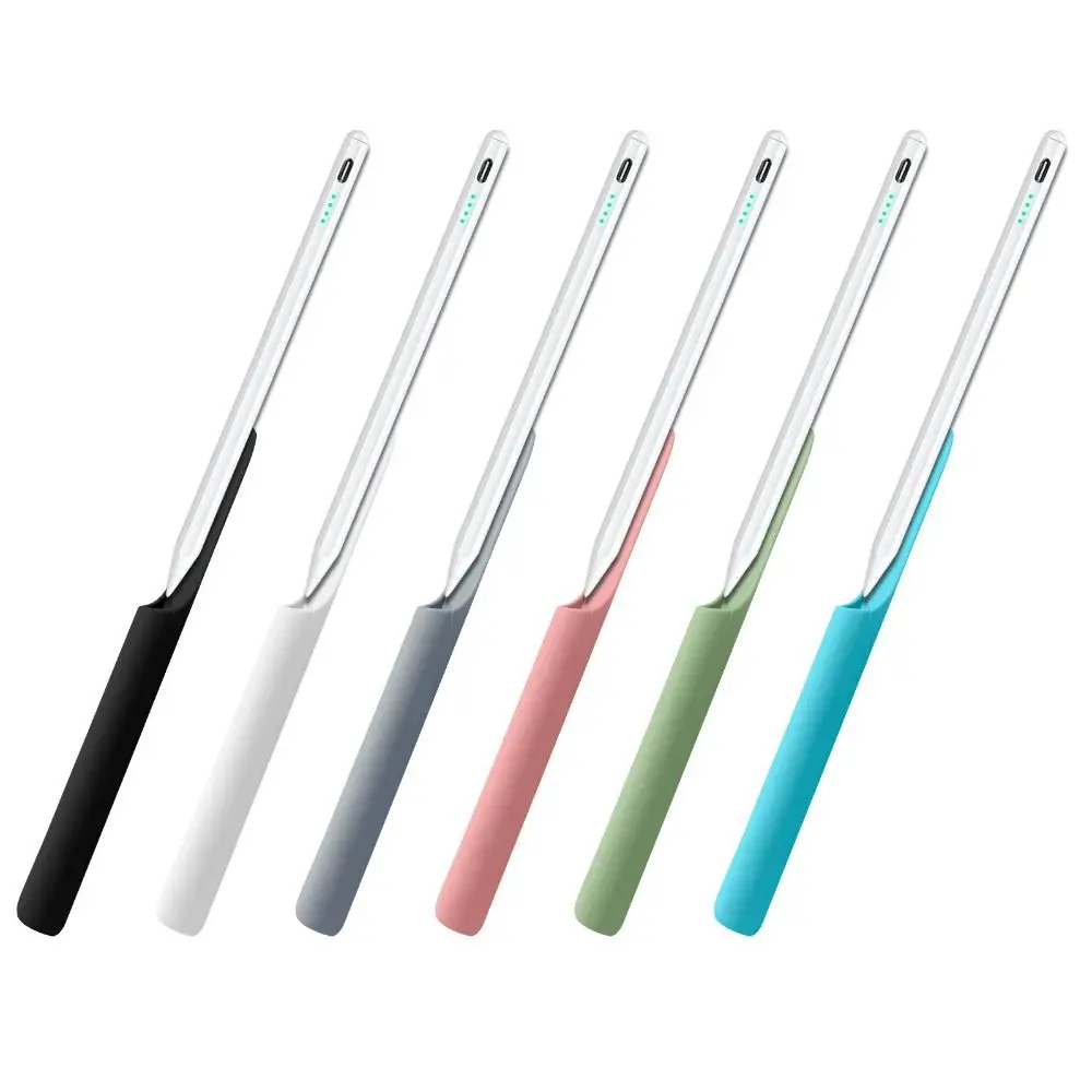New Silicone Pencil Holder Self-Adhesive Anti-loss Tablet Stylus Pencil Case Flexible Solid Color Protective Sleeve
