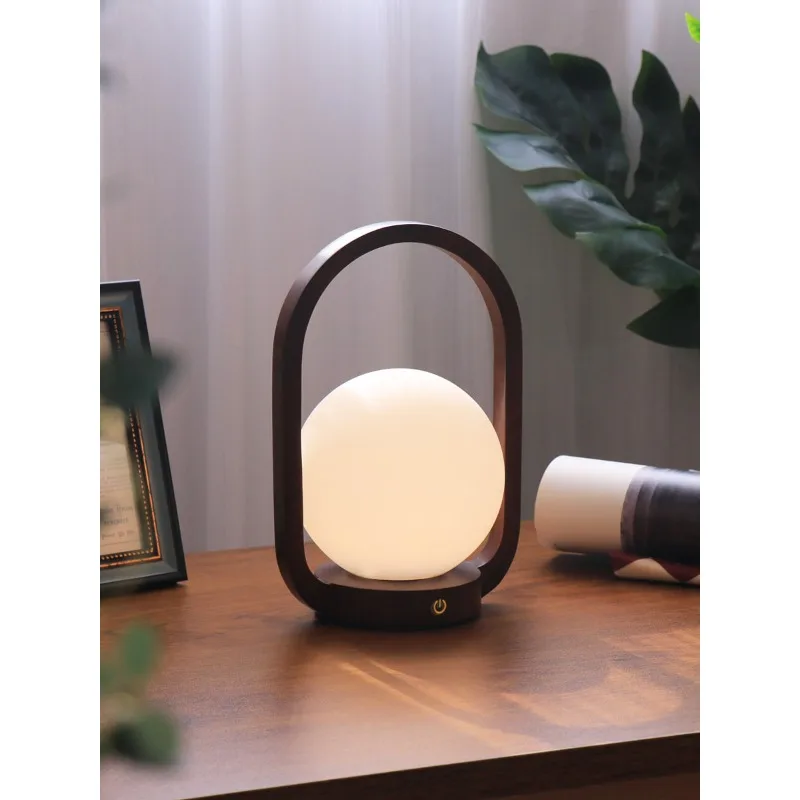 Retro desk lamp American light luxury portable creative medieval touch remote control charging bedroom atmosphere bedside