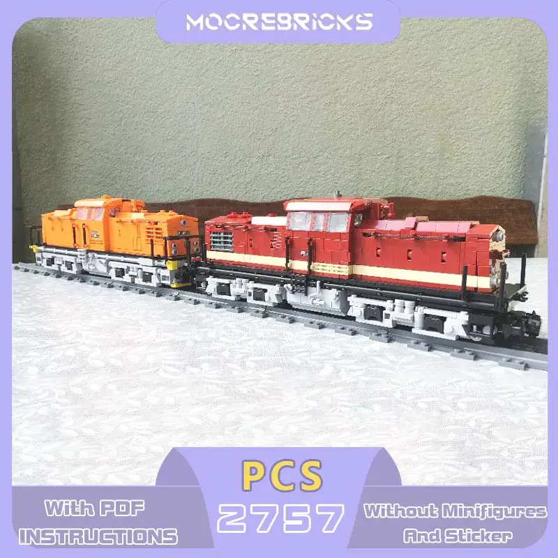 MOC Deutsche V100 BR110 BR112 Diesellokomotive Bausteine Stadt-Eisenbahn-Zugfahrzeug-Modell Bausteine Spielzeug für Erwachsene Geschenk
