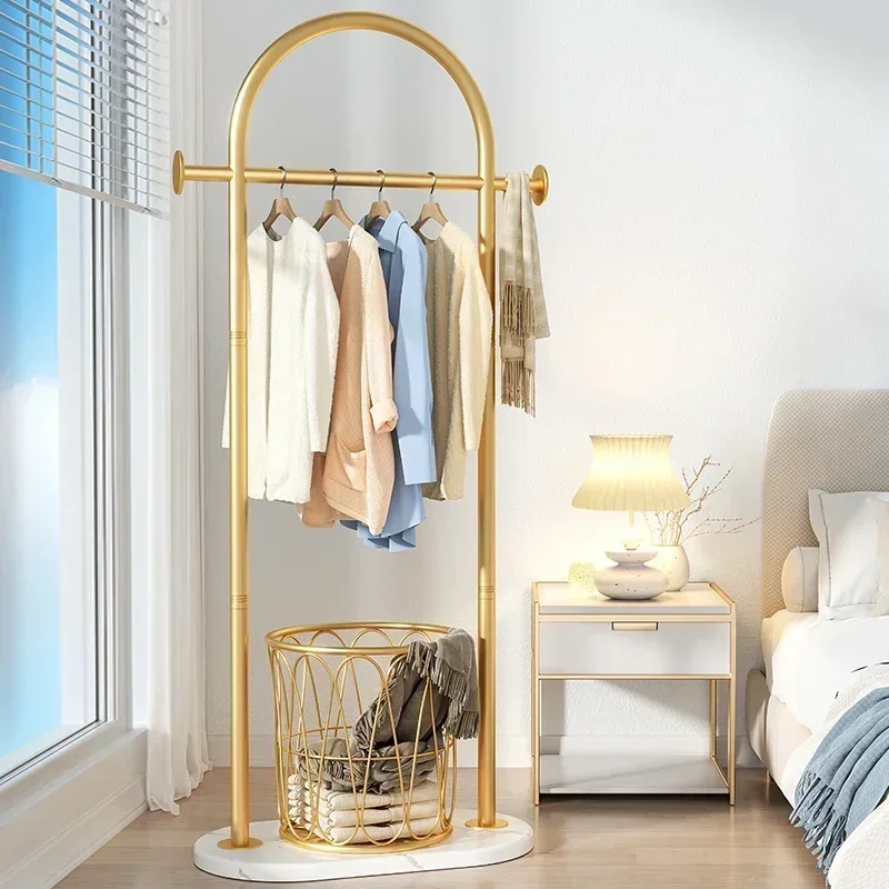

Bedroom Hanger Gold Clothing Rack Storage Coat Jacket Shoes Metal Rack Standing Shelf Hallway Economically affordable