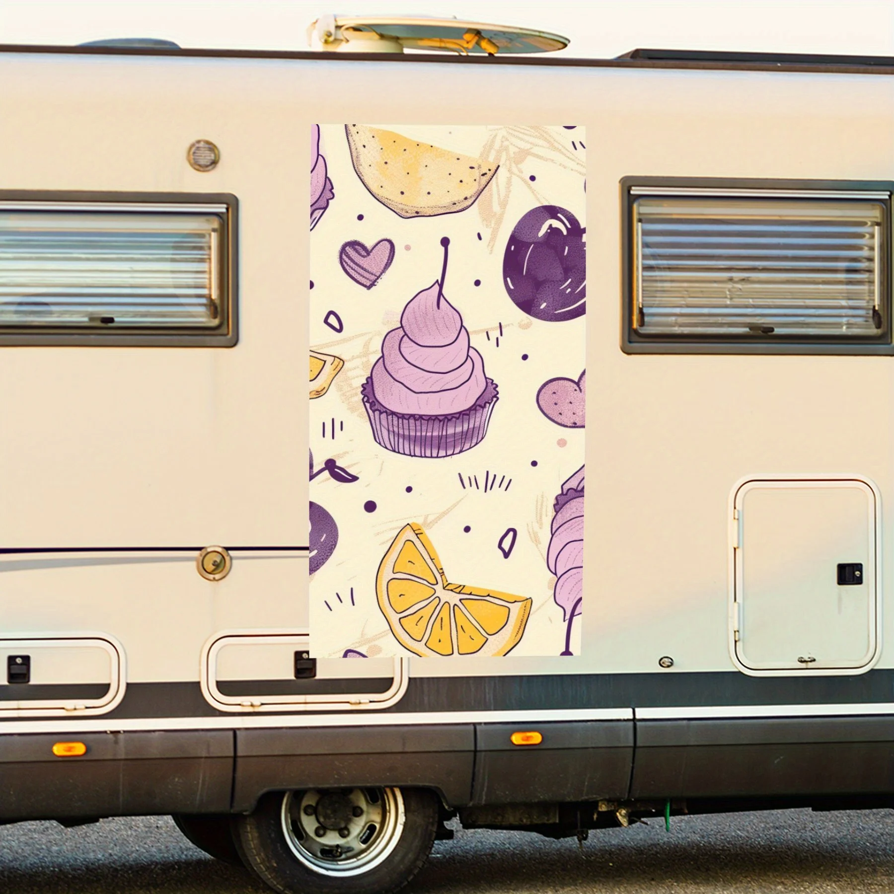 

Симпатичная наклейка на автомобиль с фруктами, виниловая наклейка на сторону моторики дома, водонепроницаемая самоклеящаяся виниловая наклейка на сторону