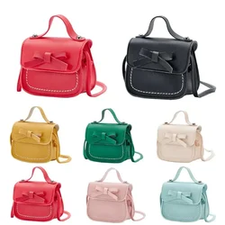 Mini sacs à main en cuir PU avec nœud papillon pour filles, porte-monnaie pour enfants, joli petit sac à main à bandoulière pour enfants, sacs initiés, mignon, 2024