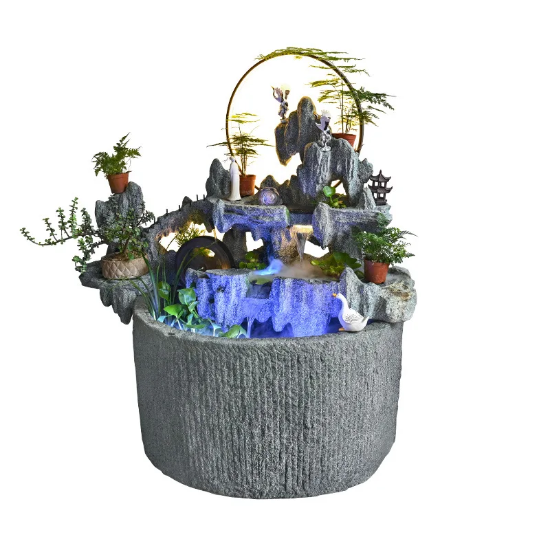 New Chinese-style outdoor fish pond ornaments, rockery fountains, lucky water circulation courtyard landscape
