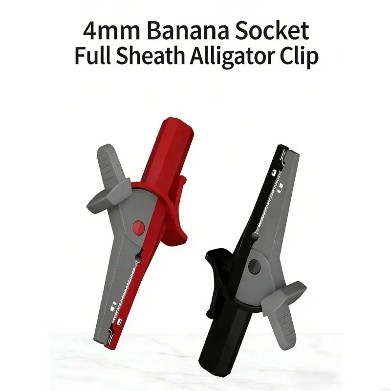 Insulated Test Clamp Clips Large Size Connectors Terminals 4mm Banana Probe Clip Multimeter Accessories