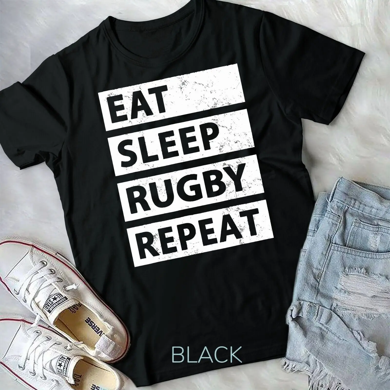 Rugby Player Eat Sleep Rugby Repeat Funny Rugby Unisex T-shirt