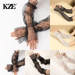 1 Pairs Lace Fake Sleeves Nail Art Photo Shooting Props Detachable Decorative Cuff Nail Polish Tip Display Accessories Manicure