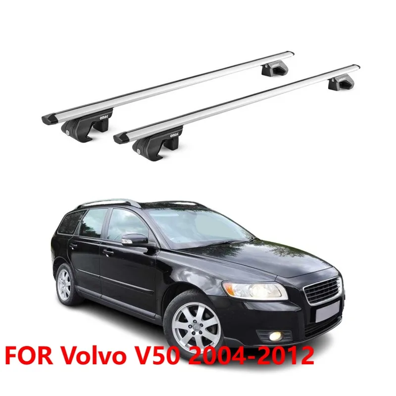 For Volvo V50 2004-2012 Roof Rack Cross Bars Silver 2 Pcs Luggage Carrier