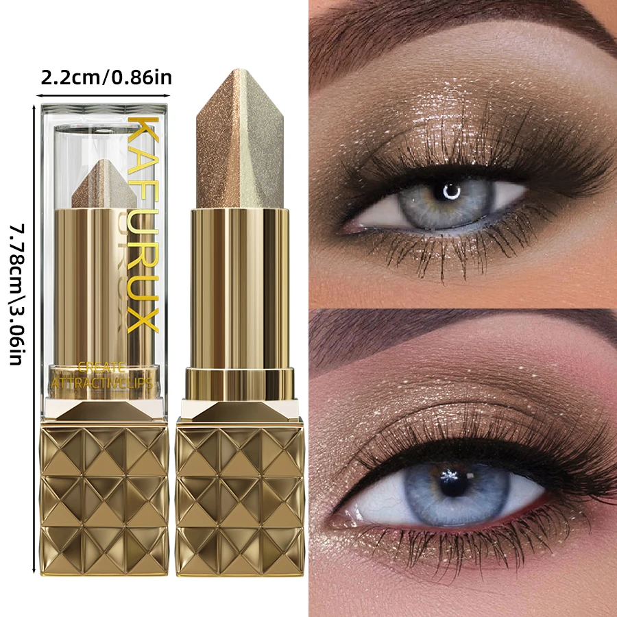 2色アイシャドウスティック シマーグリッターブラウン 立体感 ナチュラル メイク落ちなし アイコスメ レディース ギフト