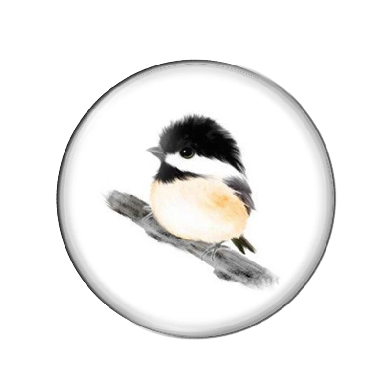 Cute cartoon Bird Tree Art Paintings 12mm/18mm/20mm/25mm Round photo Glass Cabochon demo flat back Making findings