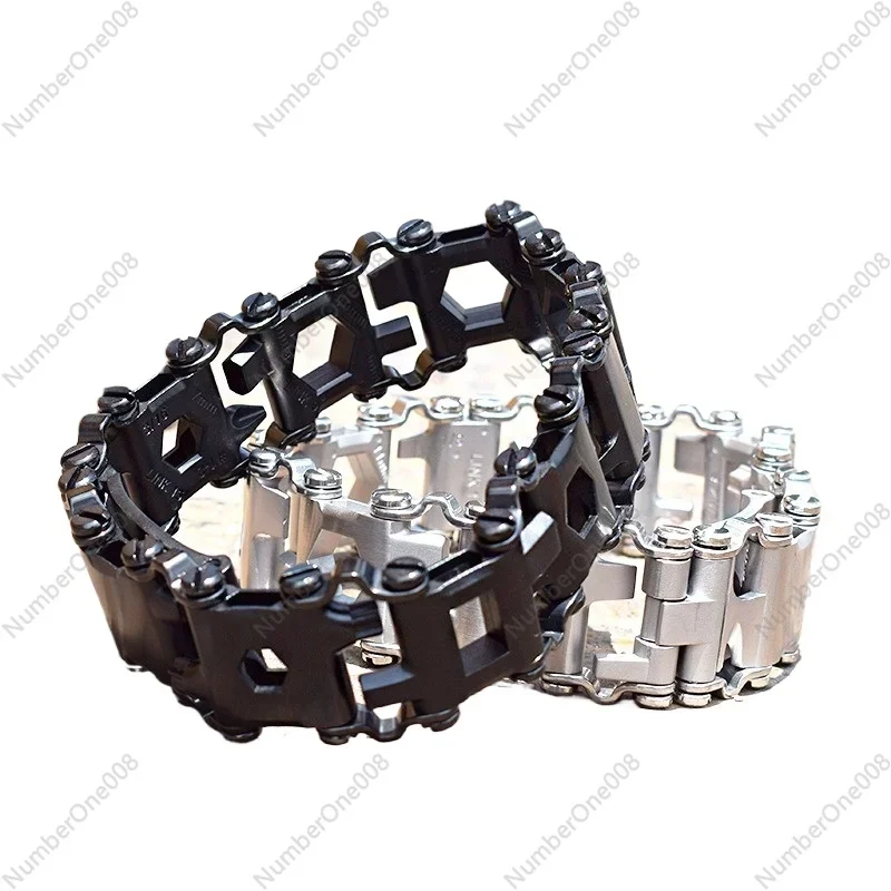 Tread Bracelet 29 In 1 Multi Tool Bracelets Stainless Steel Men Outdoor Survival Bracelet Hand Tools Kit Watch Strap Accessories