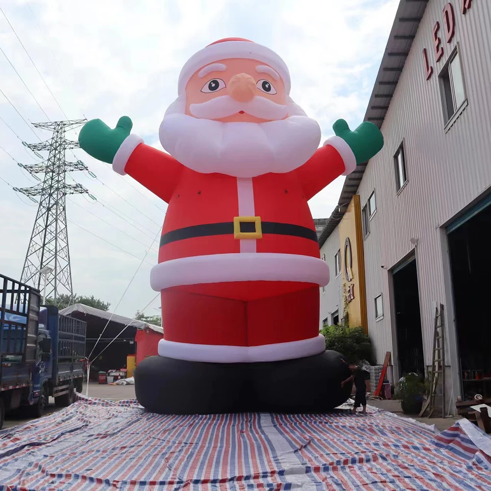 6/8/10m Giant Christmas Inflatable Santa Claus with Blower LED lighted Christmas Decorations Outdoor Yard Lawn Christmas Party