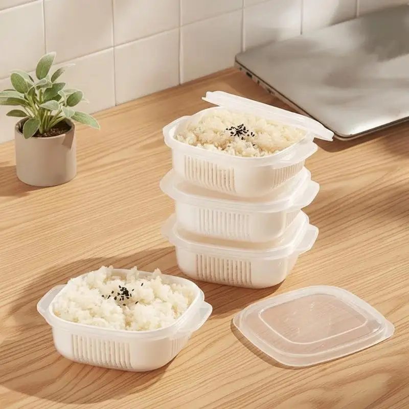 Heatable Microwave Rice Fresh Keeping Box 2/5Pcs Reusable Food Storage Container for Home Kitchen Lunch