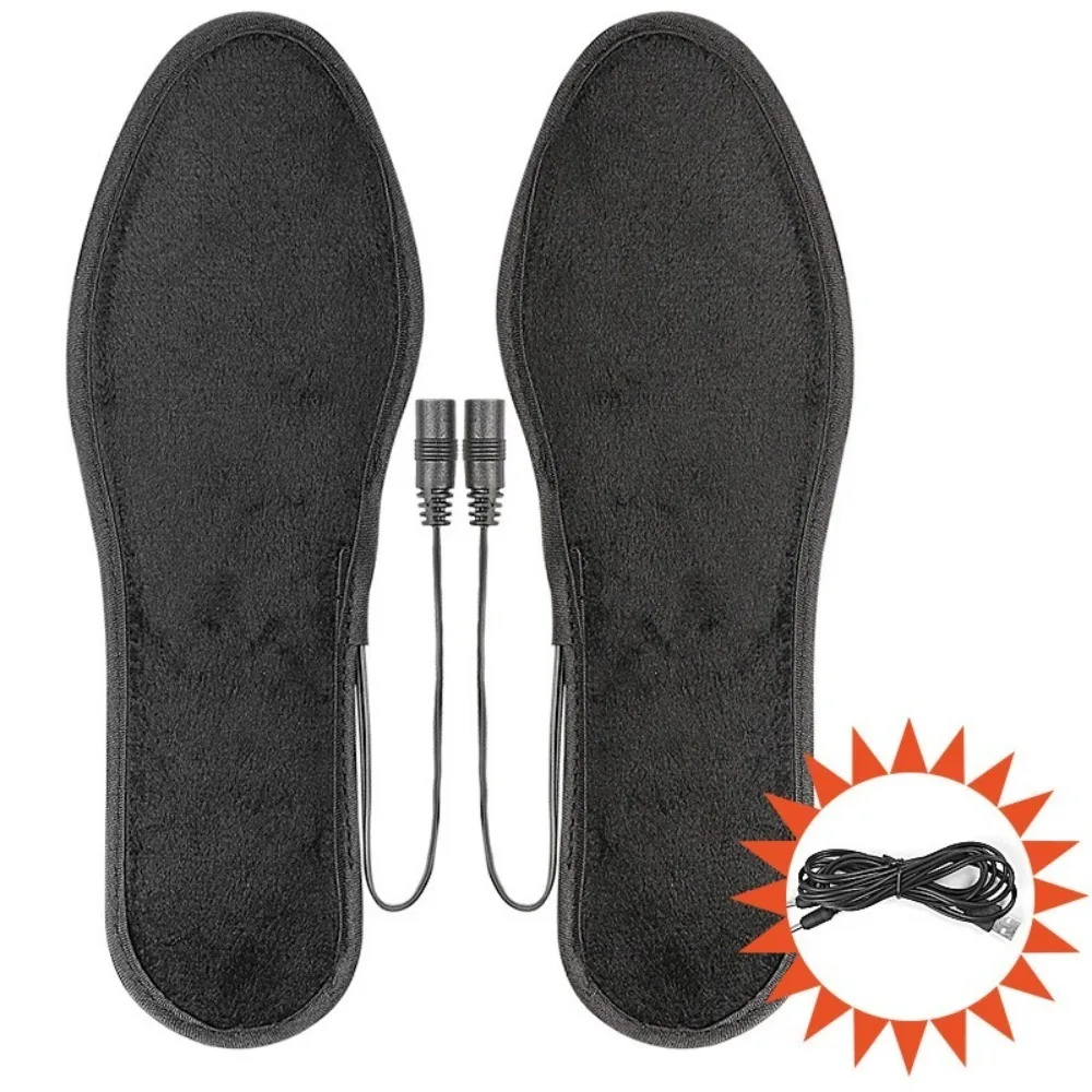

1 Pair New Rechargeable Heated Insoles Washable Soft USB Heated Shoe Insoles Thermal Camping Heated Insoles Men Women