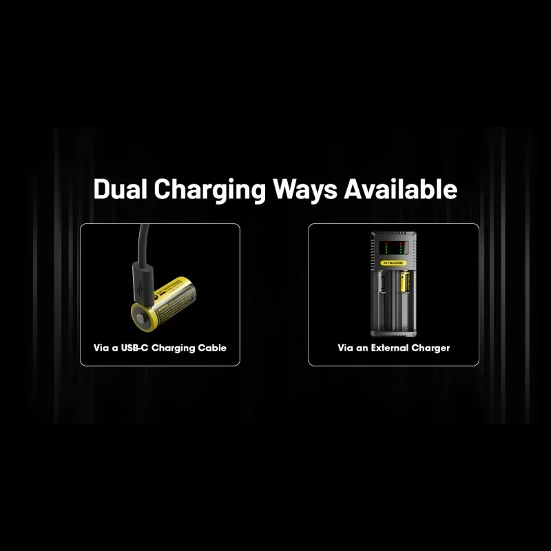 NITECORE NL169R 950mAh 3.6V RCR123A High Performance Battery USB-C 16340 Battery