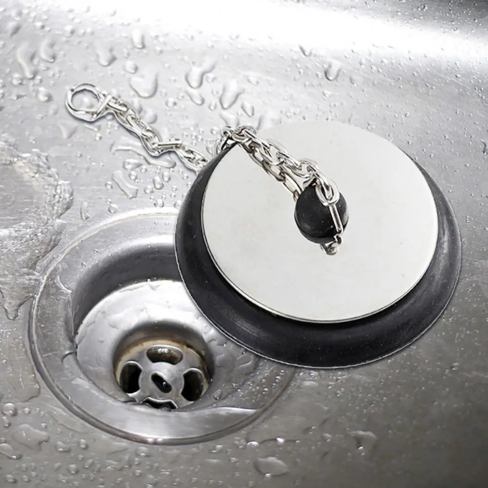 Shower Drain Plug Drain Plug Chain Set Basin Sink Strainer Filter Sealed Drain Stopper for Bathroom Home Use Water Drainage