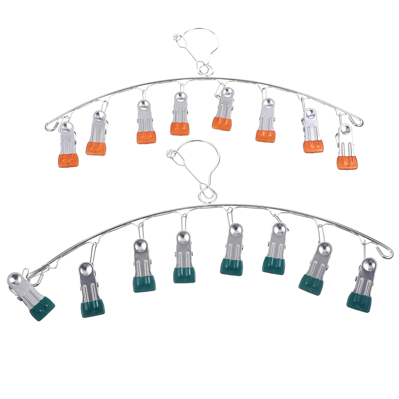 

2Pcs Stainless Steel Sock Hangers Space Saving Clip Drip Clothes Drying Rack Laundry Accessories Multifunctional Balcony