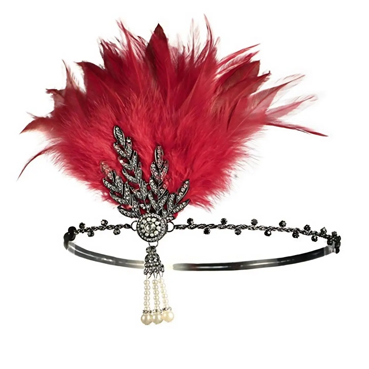 Feather tassel hair clip for stage performance, dance, party, wedding, and formal dress accessories
