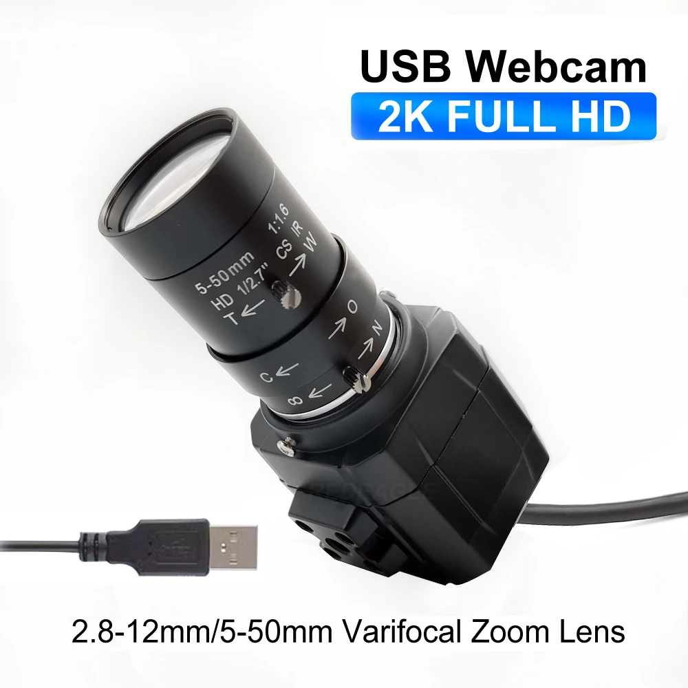 mini metal streaming webcam com lente zoom varifocal camera usb 2k 550 mm 4mp 30fps camera web tiktok youtube obs conferencia conferencia industrial 01