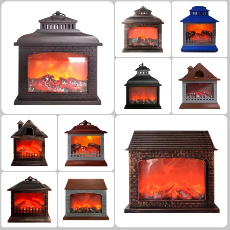 Suitable for Lantern Fireplace  Chimney  Wood Burning Luminous Light Emitting Diode Light Electric Red Live Fire Chandelier