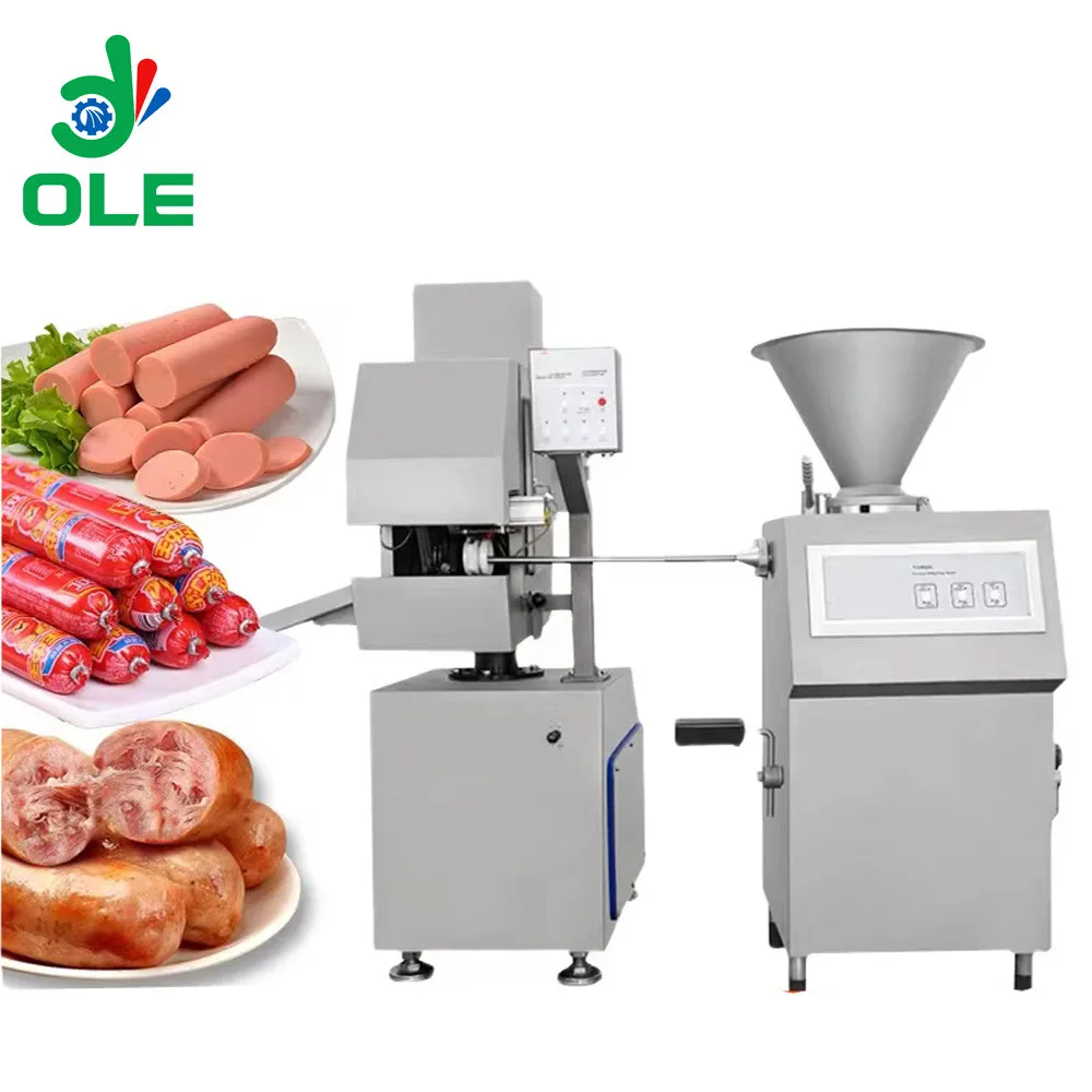 Automatic Pneumatic Quantitative Sausage Filler 100-500KG/H Pneumatic Aluminum Wire Double Card Punching Machine