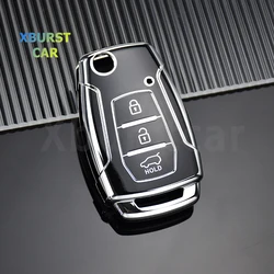 TPU Shell Fob Holder Car Flip Key Case Cover Protector For SsangYong Kyron 2 Sanka Actyon Korando Tivoli Keyless Accessories