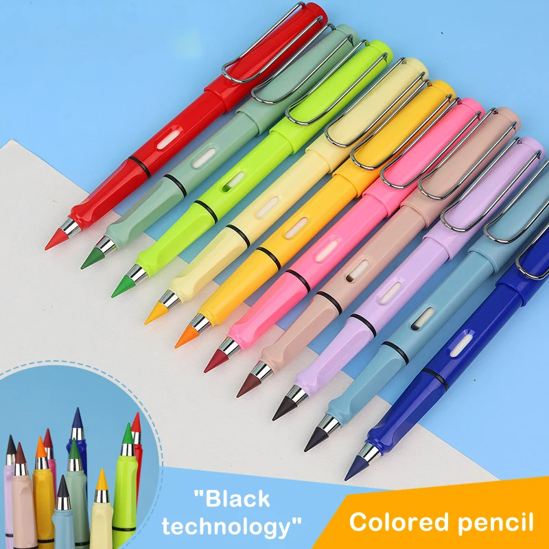 Color Eternity Pencils Replaceable Erasable Pencils Art Sketching Drawing Q Pencils School Student Stationery Supplies