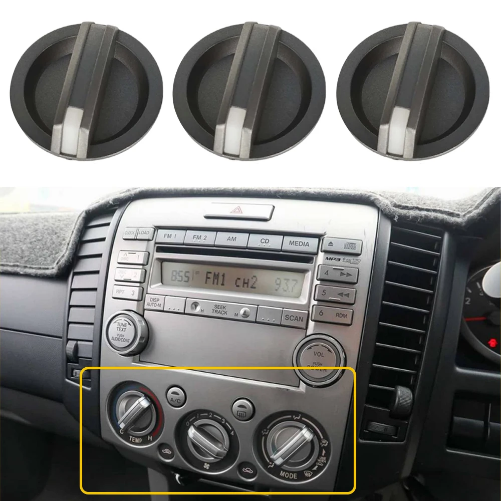 3Pcs AC Heater Control Knob Switch UR5661195C UR5861195C For Ford Ranger PJ/PK For Mazda BT-50 UN 2006-2011 Car A/C Control Knob