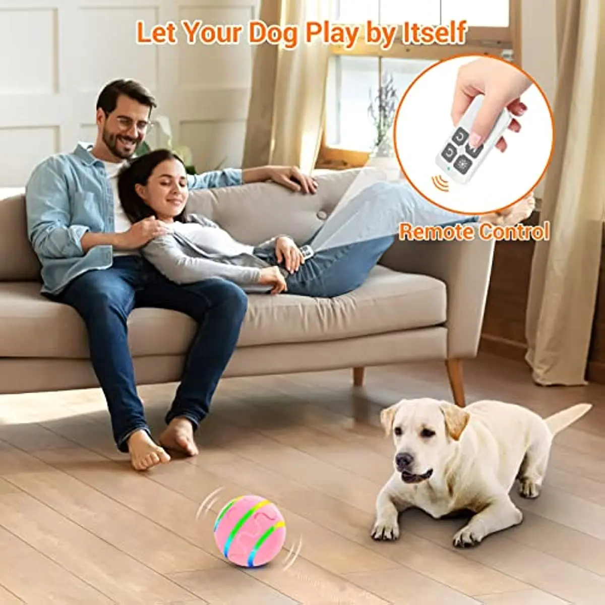 Bolas interactivas inteligentes para perro, juguete para masticar con Control remoto para masticar, 4 horas de tiempo de funcionamiento, bolas rodantes para perro