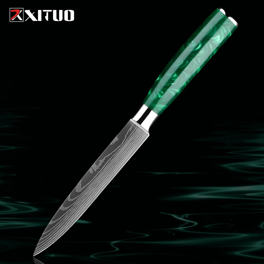 Kitchen Utility Knife 5 Inch Multi-purpose Small Kitchen Chef Knife Super Sharp Blade for Cutting Slicing Fruit Vegetable Meat