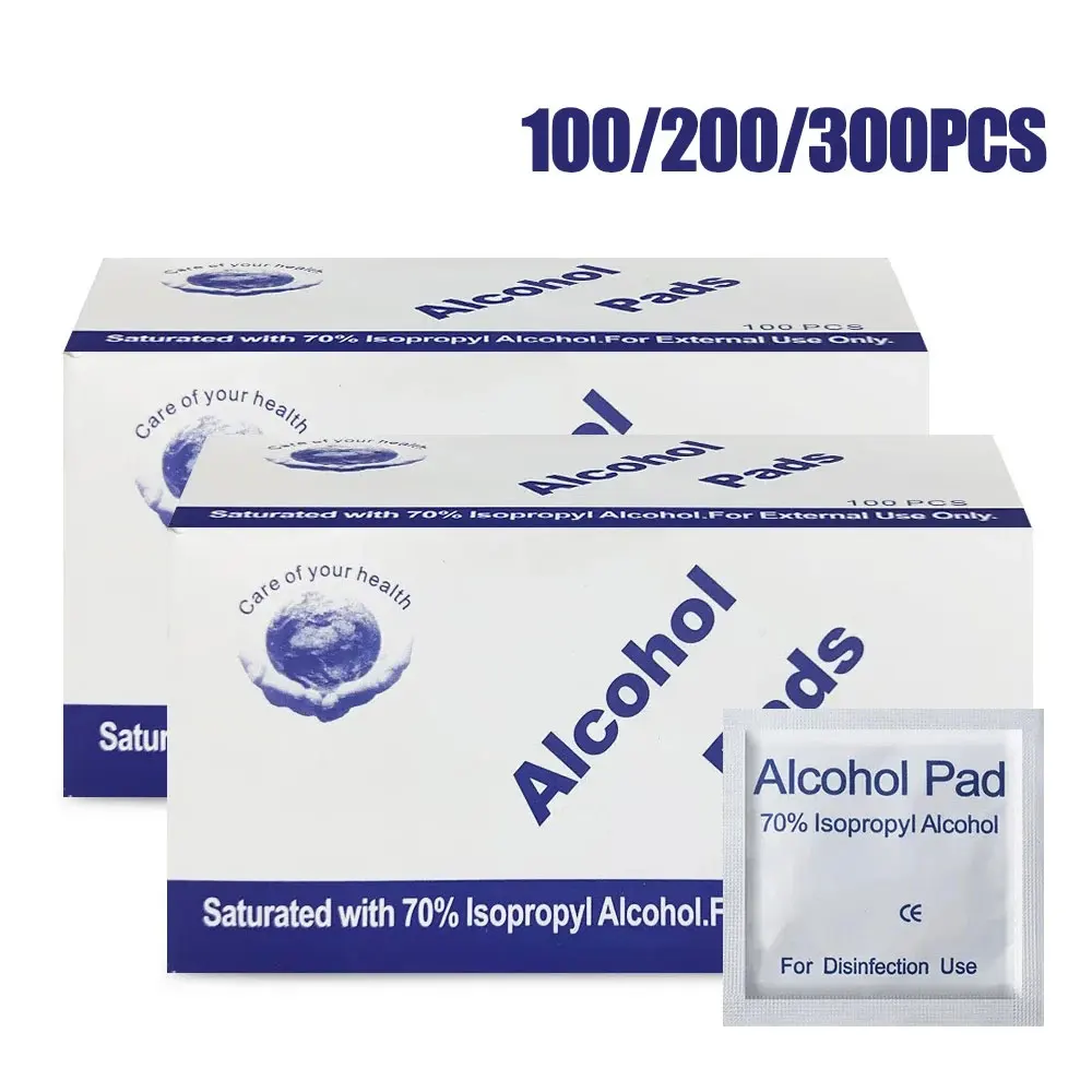

300/200/100PCS Disposable Alcohol Cotton Pads Disinfectant Wipe Alcohol Tablets for wounds Camera Tablet Screen Cleaning Tools